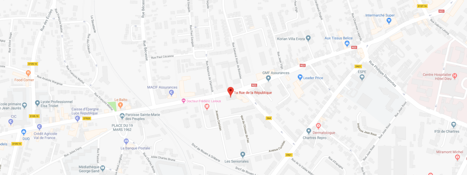 carte Service départemental de l'ONACVG d'Eure-et-Loire